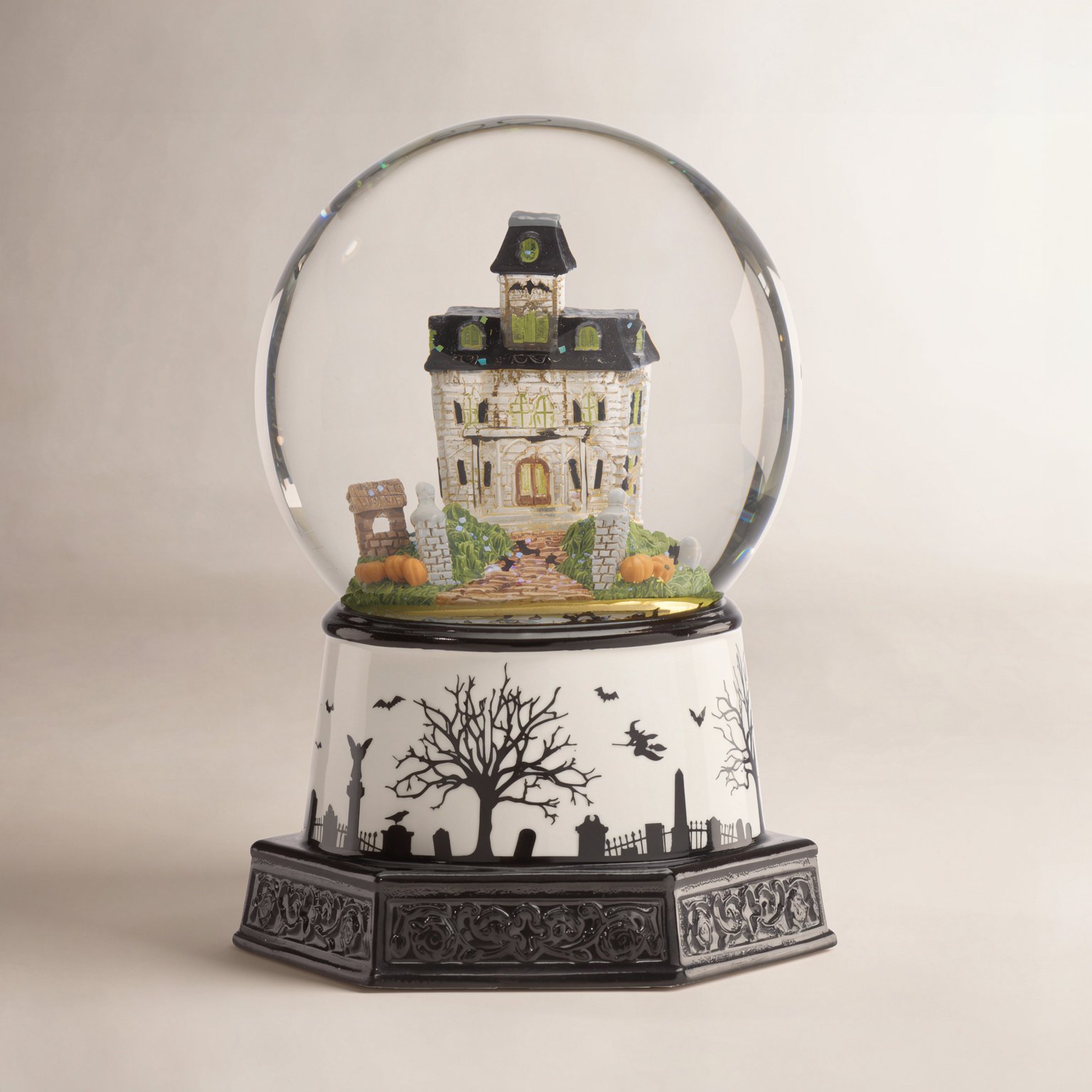 Lighted Haunted Village Snow Globe
