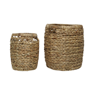 Panier décoratif en jacinthe (ensemble de 2)