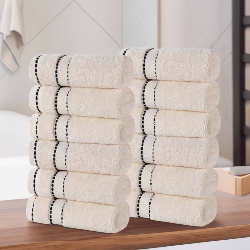 Fowlerville Egyptian Giza Cotton Wash Cloth, Ivory