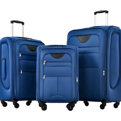 Softside Luggage Expandable 3 Piece Set Suitcase Upright Spinner Softshell Lightweight Luggage Travel Set-22/26/30 inches