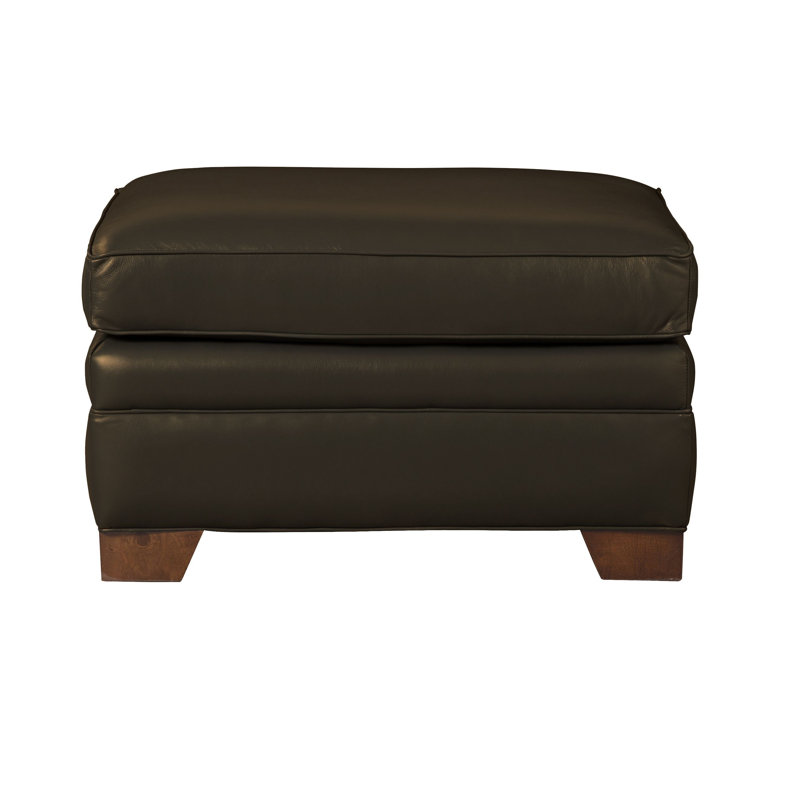 Vidonia Ottoman, Dark Brown Genuine Leather