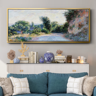 Road near Giverny 02, 1885- Framed Canvas