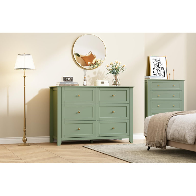 Commode 6 tiroirs Modern, Vert