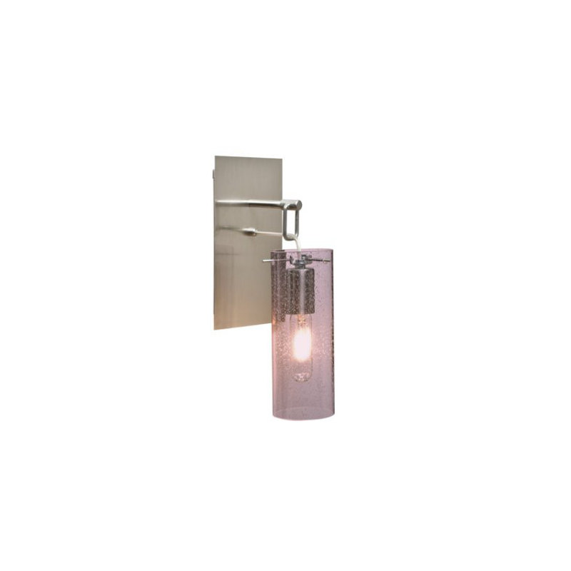 Cainwood Wall-mounted Pendant, Satin Nickel, Plum