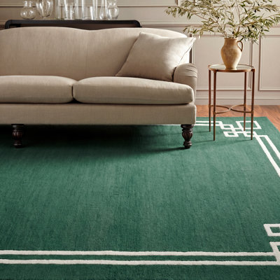 Laine touffetée à la main Martha Stewart; Tapis intérieur / extérieur en coton