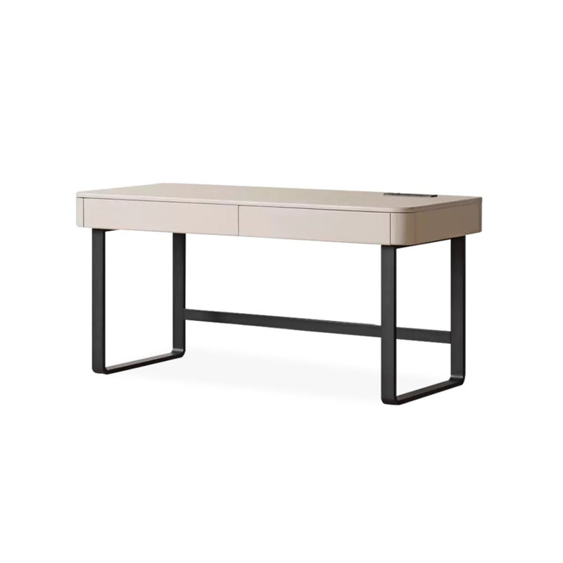 Bureau d'écriture avec tiroirs gris et noir, H 29,53 po x l 55,12 po x P 27,56 po