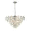 Lustre en acier chromé à 12 lumières avec détails en cristal transparent-376191359