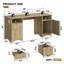150cm Fluted Computer Desk With File Cabinet And Storage Drawers, Multifunctional Home Office Desk-2072310278
