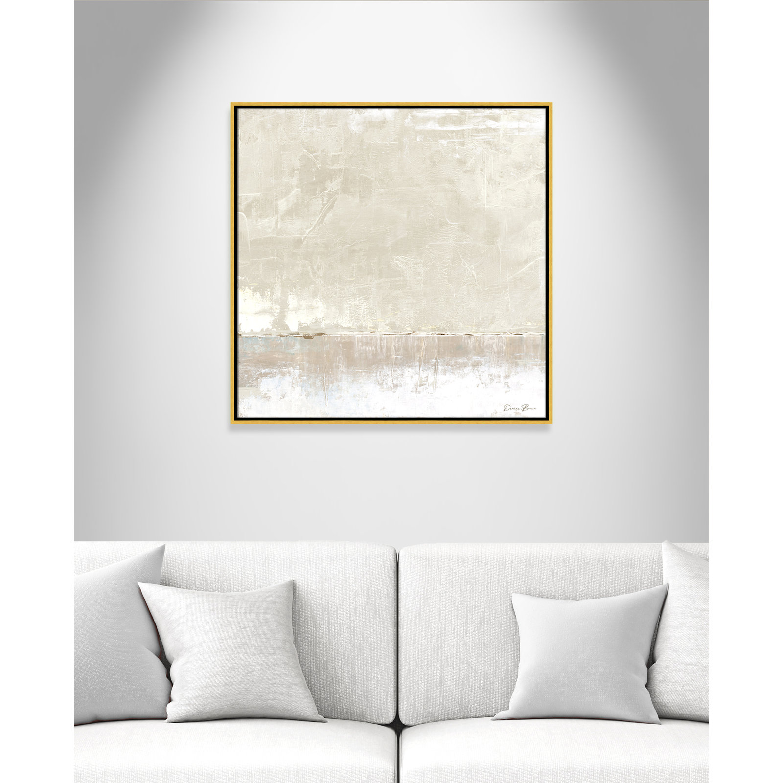 Better Days - Floater Frame Print on Canvas, 31.5" H x 31.5" W, Gold