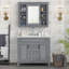 Meuble-lavabo 36 po avec lavabo supérieur, armoire à miroir bleu royal-106912645