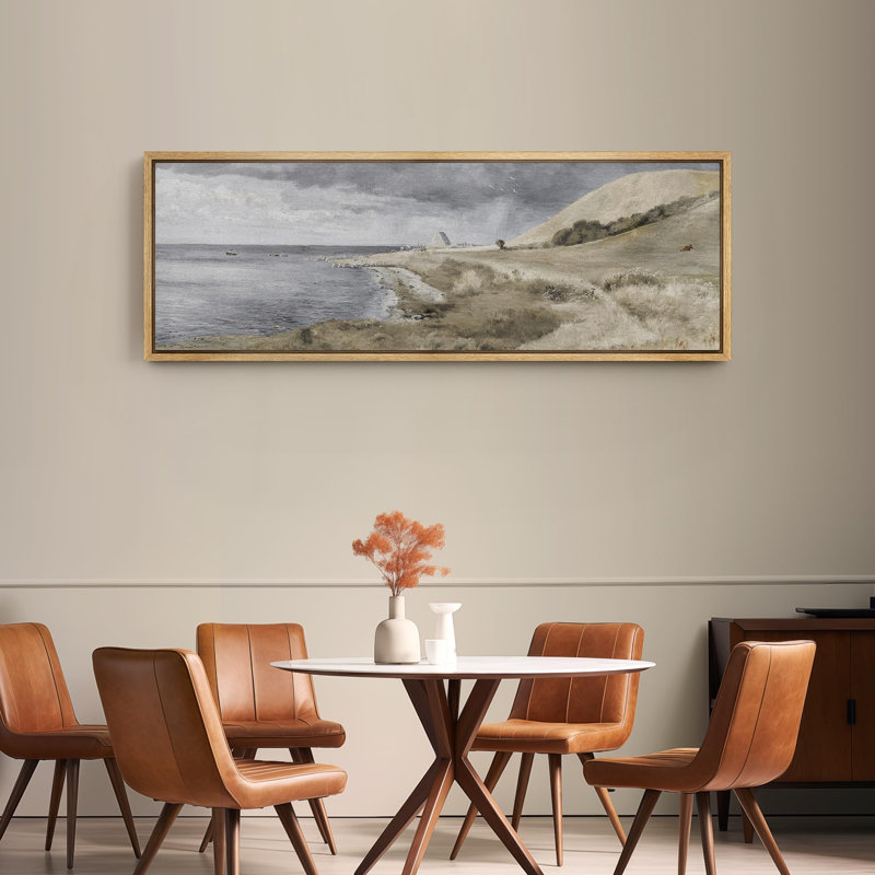 «Coastal Dunes Landscape Serene Seaside», reproduction sur toile, H 20 po x l 60 po, Naturel