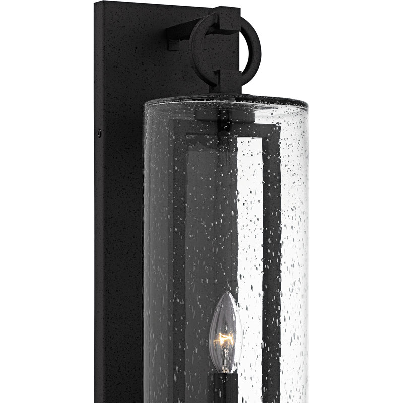 Redan 1-Light Stone Black Outdoor Wall Lantern, 22.25" H x 5.75" W x 7.5" D