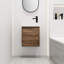 Petit meuble-lavabo de 18 po avec lavabo simple - rangement abondant, lavabo en céramique durable, style simple, grand espace de rangement en ébène brun, lavabo, design élégant,