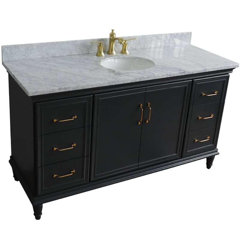 Meuble-lavabo simple 61 po Titusville, Gris foncé