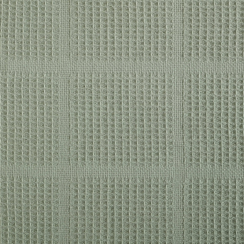 King Green Cotton Waffle Weave Lightweight Blanket Set