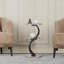 Table d'appoint à 3 niveaux avec design en forme de S, table de bout de style industriel pour le salon, la chambre à coucher et les petits espaces, table d'appoint compacte avec plateau en bois et structure en métal