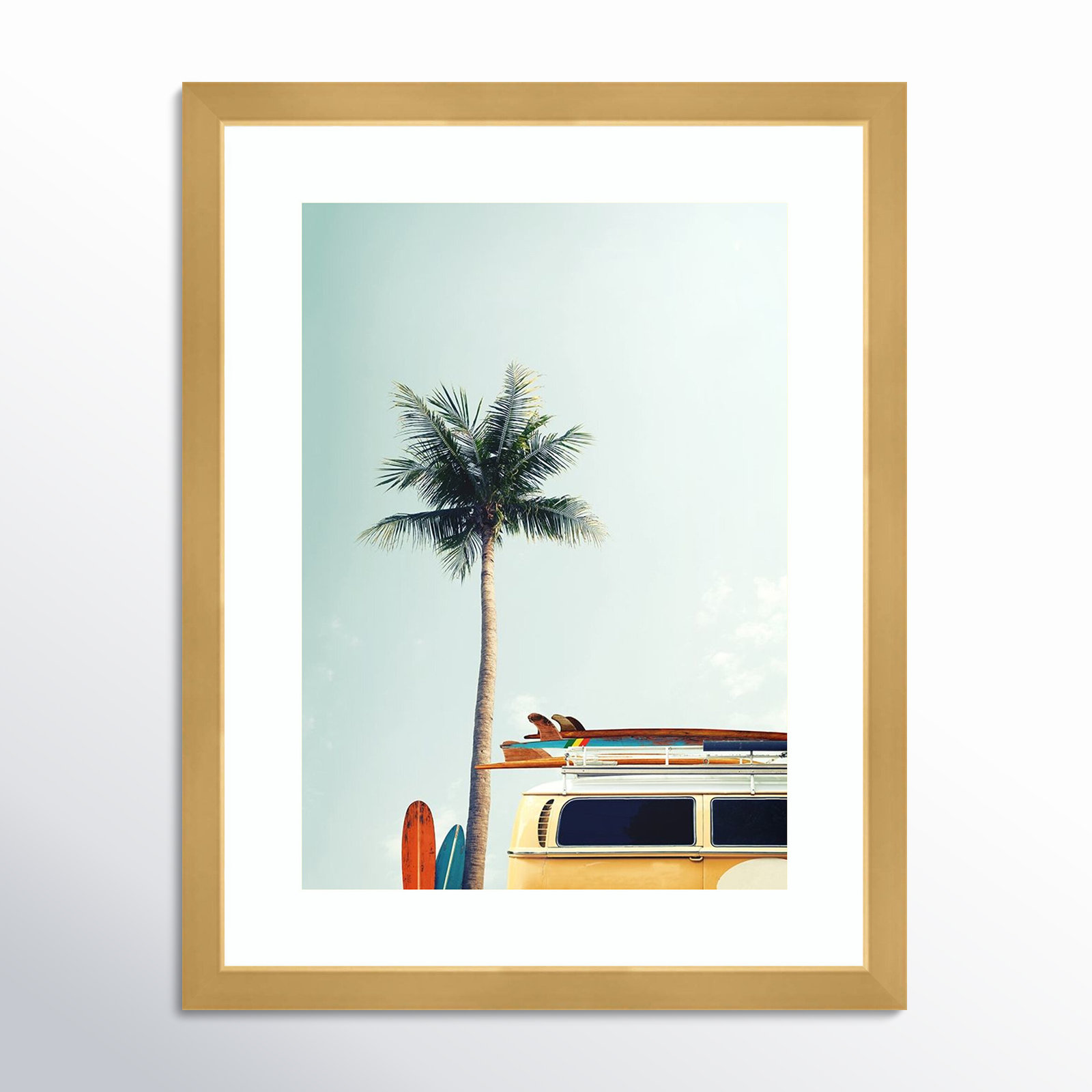 Surf Bus Yellow by Design Fabrikken, Gold, 15.25" H x 12" W x 0.75" D