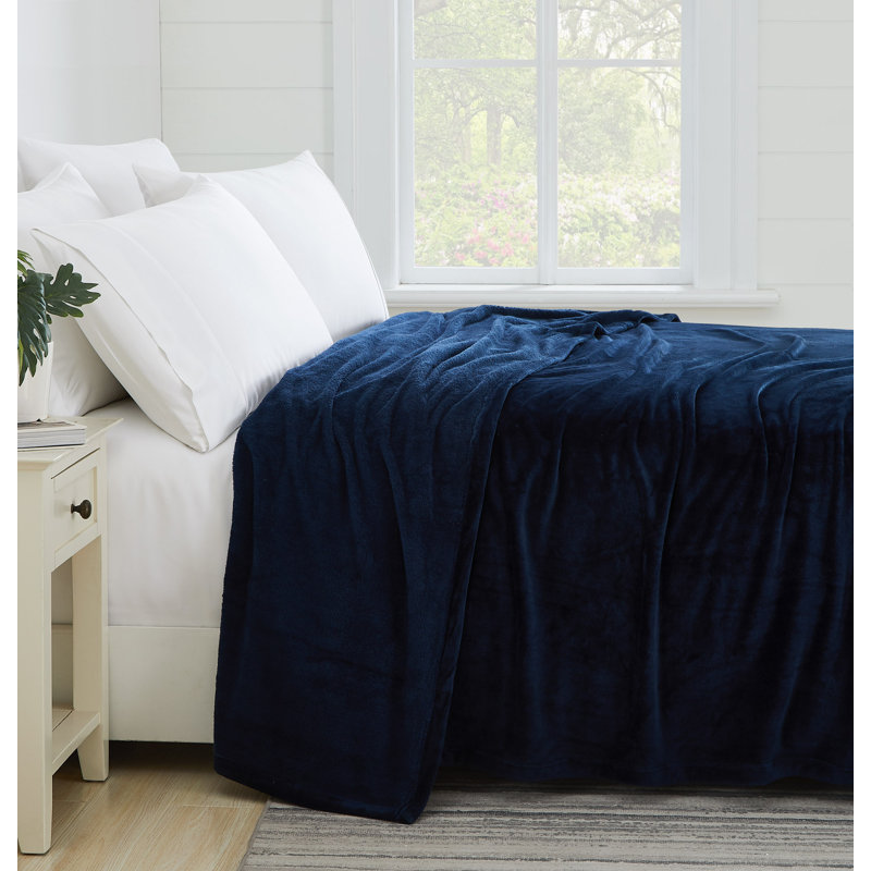Southshore Fine Linens Oversized Cozy Microfleece Bed Blanket and Throws, King, Navy Blue