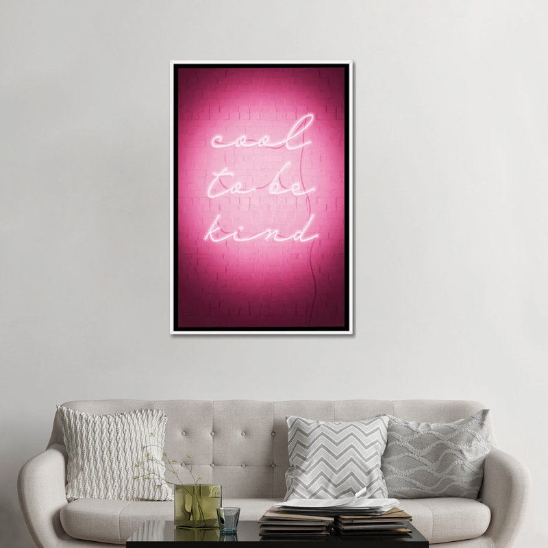 « Sweet Neon I » par Grace Popp-impression d’art textuel, H 48 po x l 32 po x P 1,5 po, Toile blanche encadrée, Pas de tapis