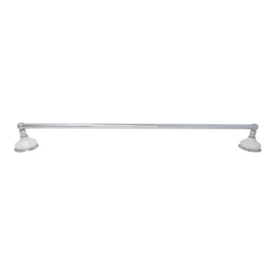 Porcelain Vintage Style Wall Mount Towel Bar, Solid Brass and Brackets by Strom Living