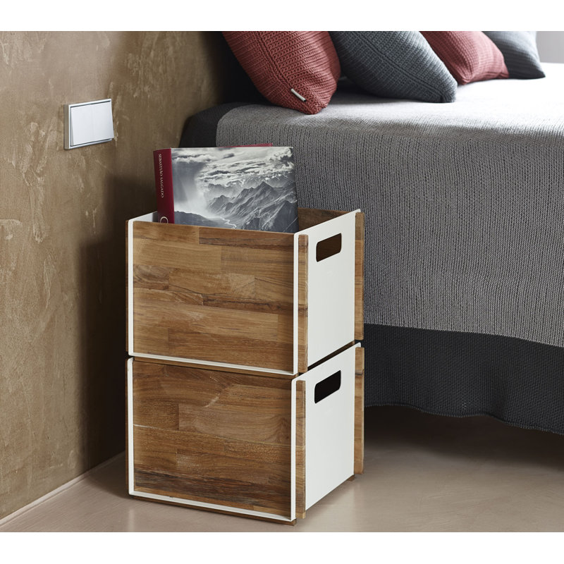 Solid + Manufactured Wood Box, White