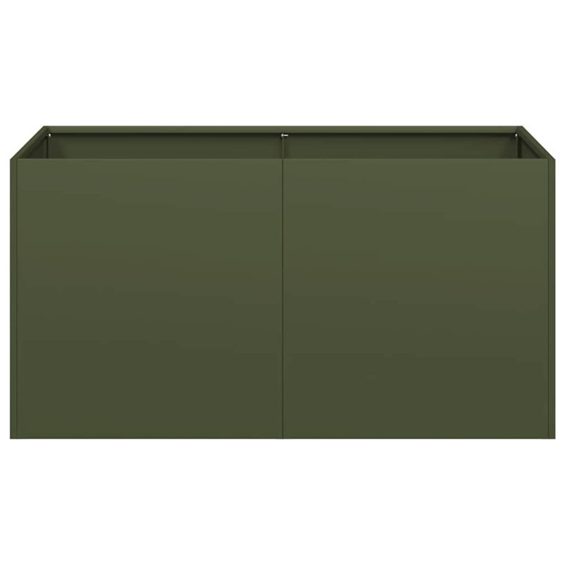 Metal Planter Box, Olive Green, 15.75" H x 31.50" W x 15.75" D