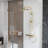 3-Function Wall-Mounted Shower System With Square Rainfall Shower Head, Adjustable Handheld & Tub Spout, Brushed Gold-121925717