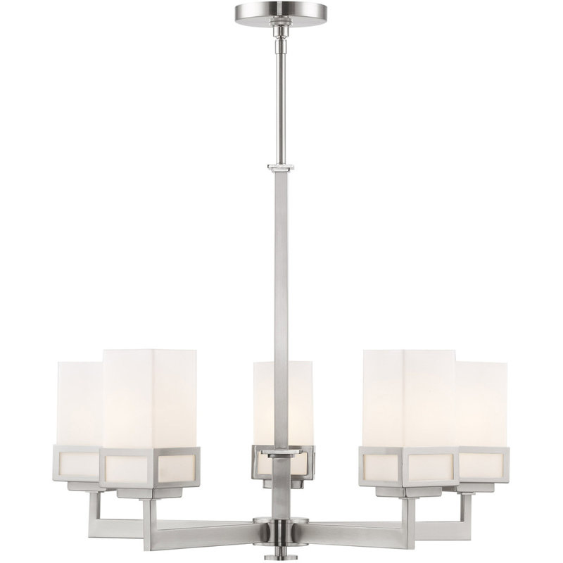 Lustre classique à 5 lumières avec abat-jour Lenoff