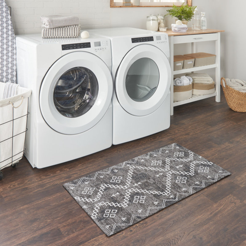 Tapis floral délavé tissé à la machine 8 pi x 10 pi ivoire et brun clair