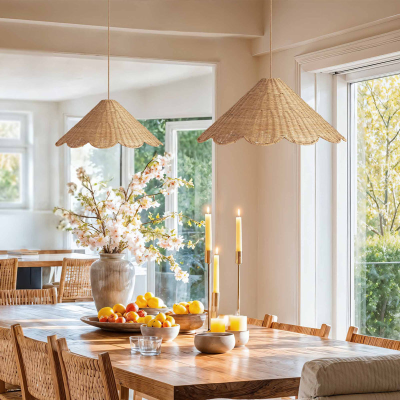 Luminaire suspendu Daisy Cone Rattan