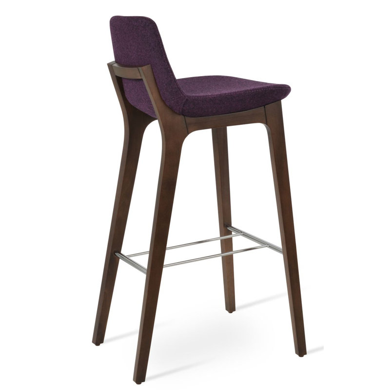 Pera HB Wood Bar & Counter Stool, Deep Maroon, Counter Stool (24” Seat Height)