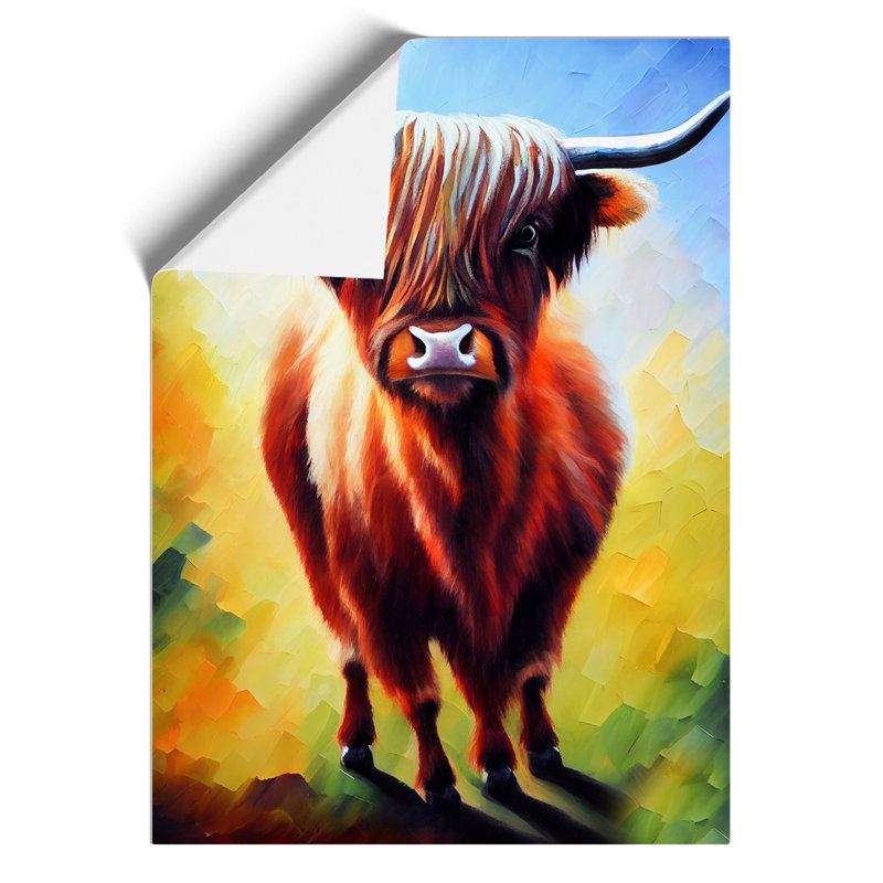 The Amazing Highland Cow - Wall Art, 42cm H x 29.7cm W, Paper, No Matte