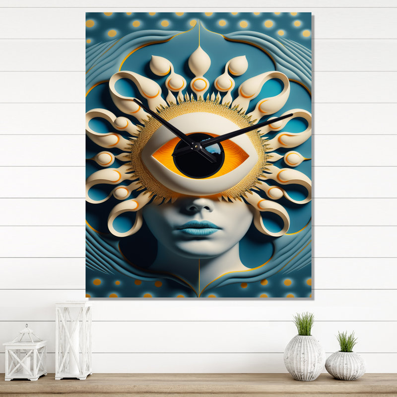 Jennavie - Horloge murale abstraite moderne surdimensionnée, Moyen