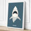 Shark Minimalist 1 Piece Wrapped Canvas Wall Art-1960280483-1960280489