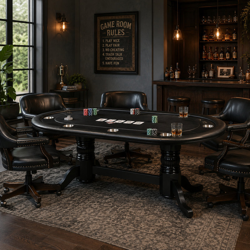 Table de jeu 80 po, Noir