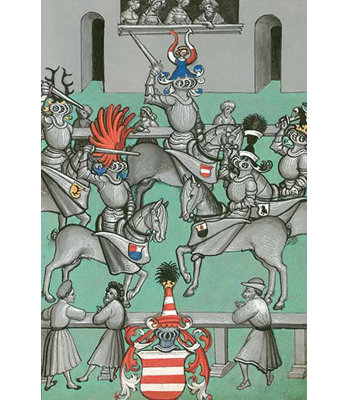 Tournoi de mêlée médiévale et jousting-impression d’art graphique