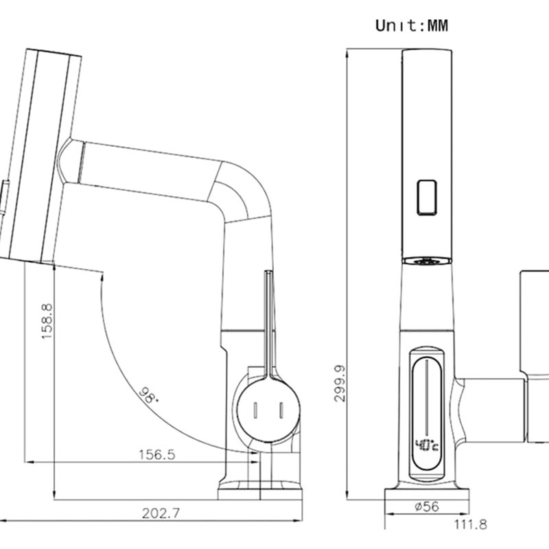 White Basin Faucet With Pull-Out Feature & Led Temperature Show - 360 Rotatable, 31 Spout Modes, Adjustable Height For Bath Display Lift Rotation, Spout, Height, Bathroom