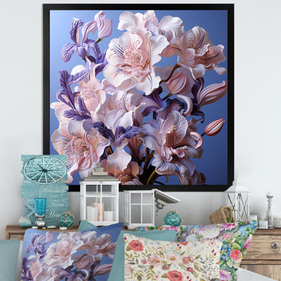 Iris détaillé mauve foncé sur une impression sur toile