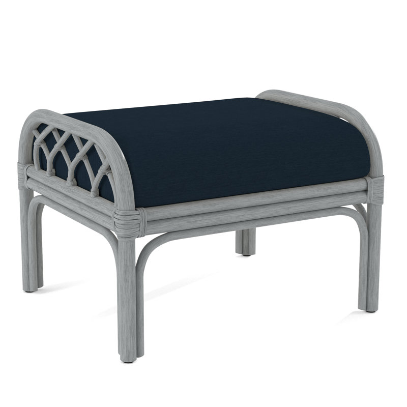 Edgewater Ottoman, Brown Geometric, 0456-33, Nickel
