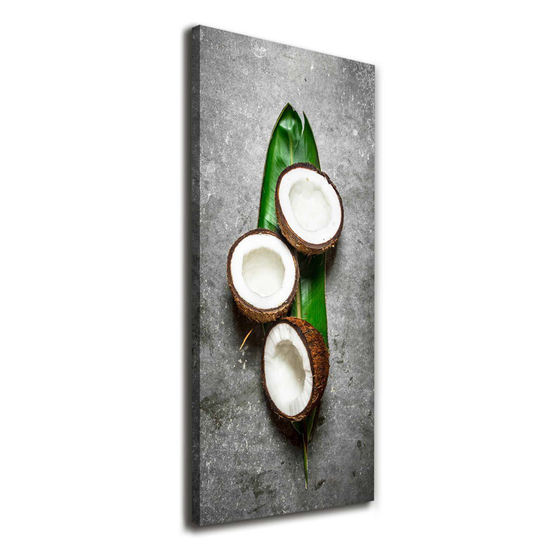 Coconut On The Leaf - Wrapped Canvas Print