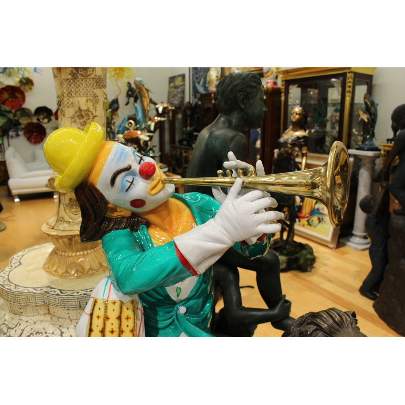 Benninger Clown Playing Instrument Statue