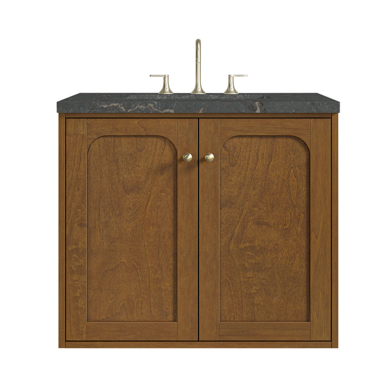 Laurent 30" Single Bathroom Vanity Set, Parisien Bleu, 8" Widespread, Honey Brown