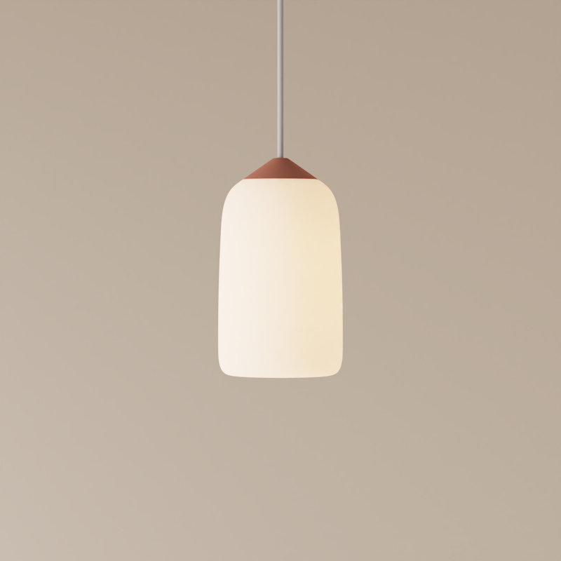 Goby Pendant Light, White, 18" H x 9" W x 5.25" D, Blossompink