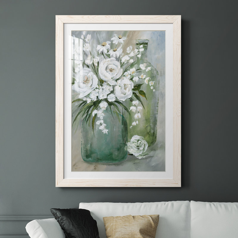 Après-midi rose - peinture, H 31,5 po x l 23,5 po x P 1,5 po, Papier encadré blanc