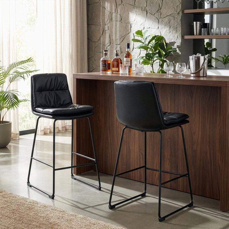 Tabouret Radee, Tabouret de bar (siège d'une hauteur de 28 po), Noir