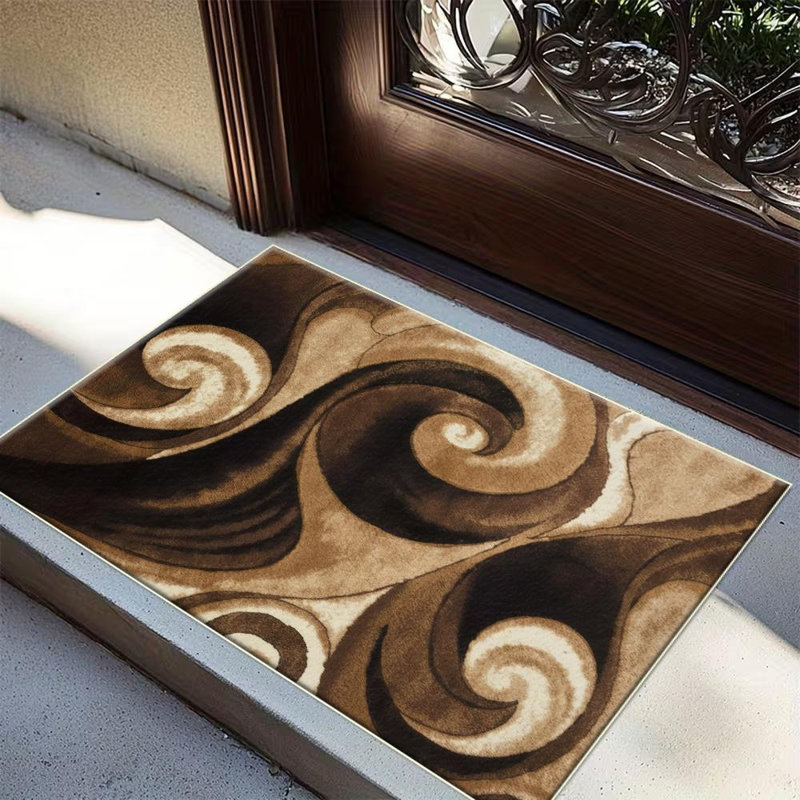 Swirled Pattern Area Rug, Soft And Lightweight, Suitable For All Seasons, Easy To Maintain And Easy To Clean, Machine Washable Carpet Floor Mat, Suitable For Living Room, Bedroom, Hallway, Balcony, Patio, Room Decor, Home Decor, Outdoor Decor