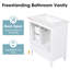 Meuble-lavabo sur pied simple 30 po avec lavabo en céramique, portes et tiroirs à fermeture en douceur-109798986