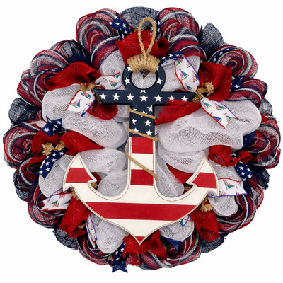 Couronne patriotique ancre nautique