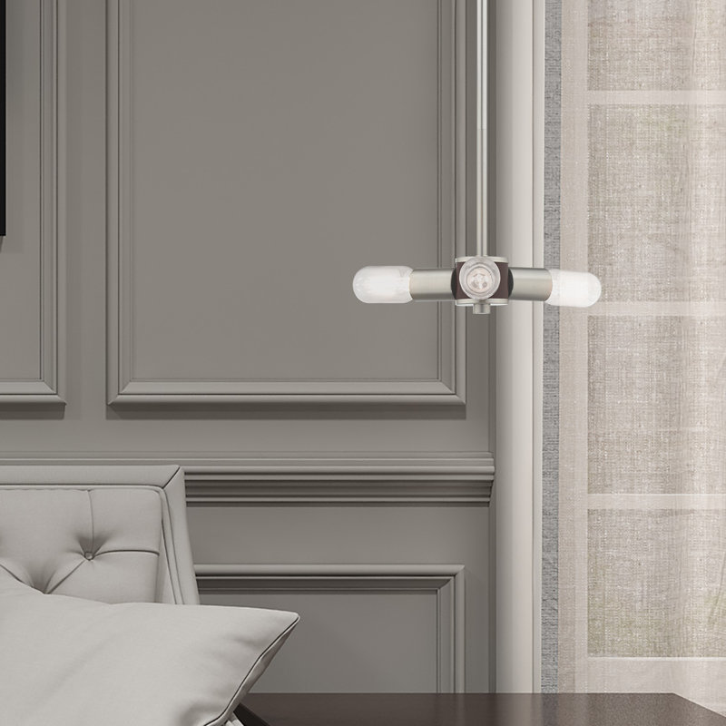 Luminaire suspendu à 3 lumières Martella, Nickel brossé