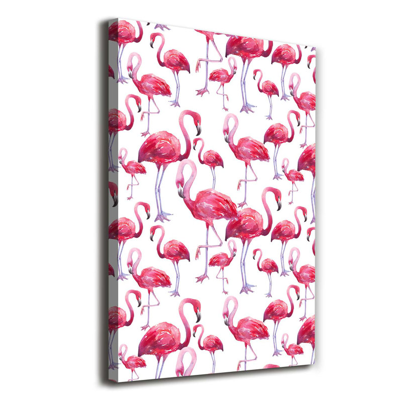 Flamingos - Wrapped Canvas Print